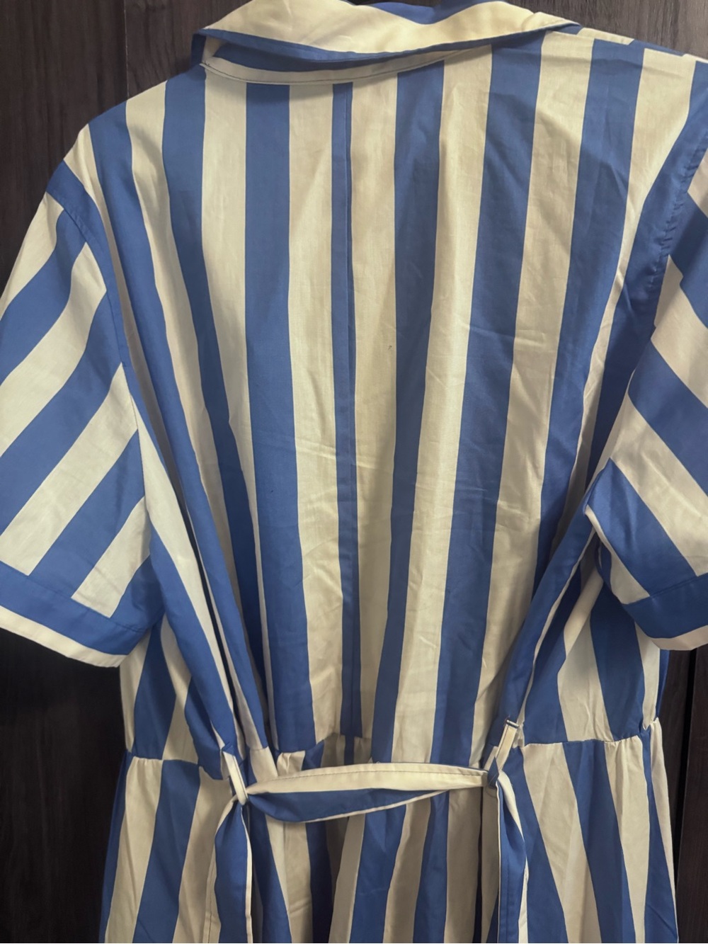 Striped Blue and White Button-Front women dress - Picture 6 of 7